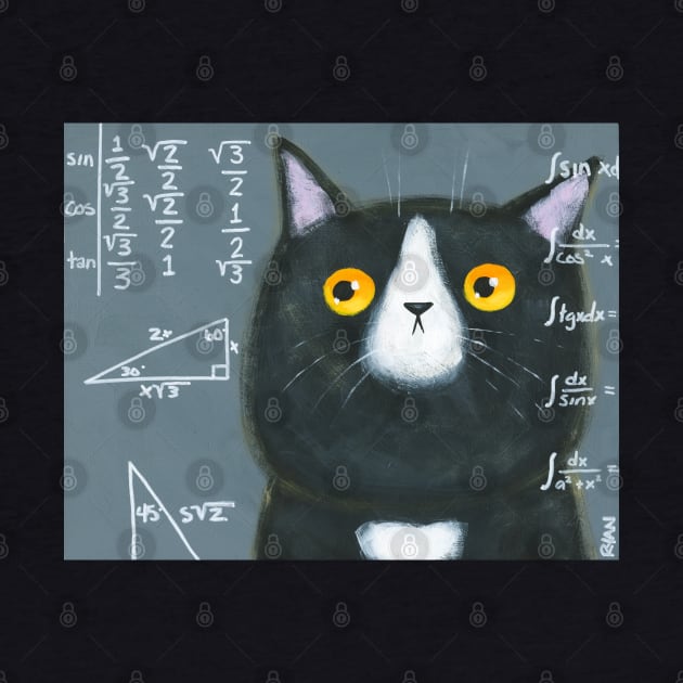 Maths Cat by KilkennyCat Art